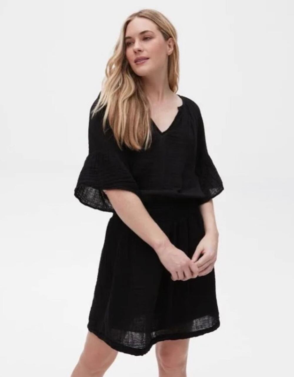 NWT Michael Stars Katelyn Double Gauze Black Dress XS